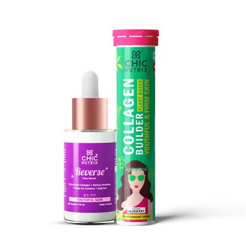 Chicnutrix Korean Anti-Ageing Routine Combo - Vegan Collagen Builder + Reverse Anti-Aging Serum