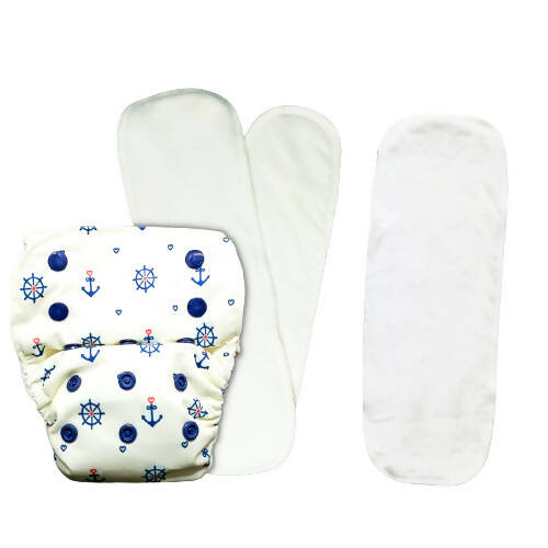 Buy Kindermum Nano Pro Aio Cloth Diaper (With 2 Organic Inserts And Power Booster)-Anchor For Kids from DrMediCart, Ship from India to USA