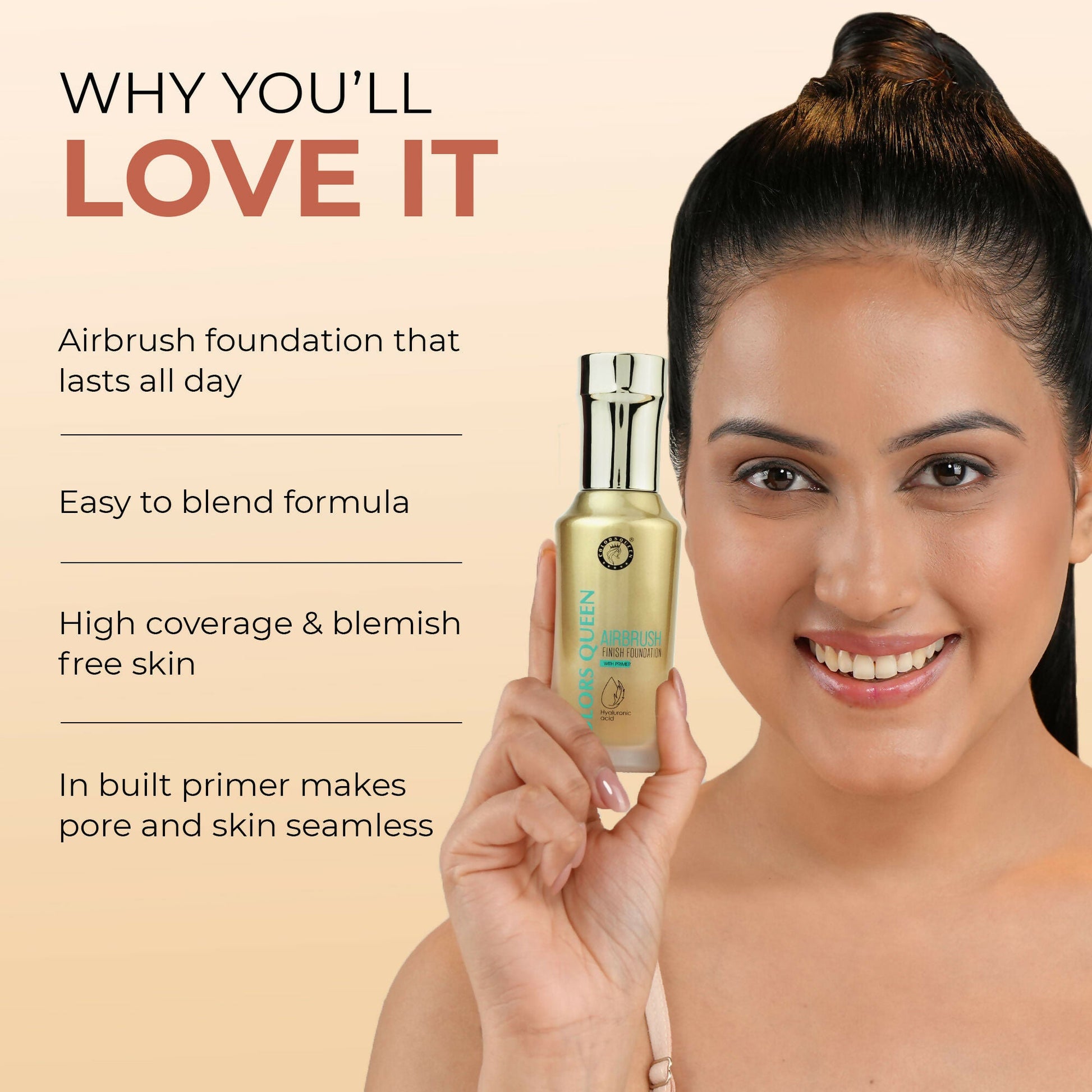 Colors Queen Airbrush Foundation With Primer - Classic Ivory