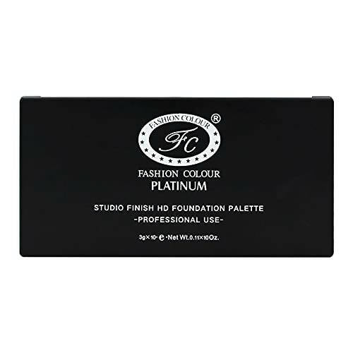 Fashion Colour Studio Finish HD Foundation Palette- 10 HD Cream Makeup Shades