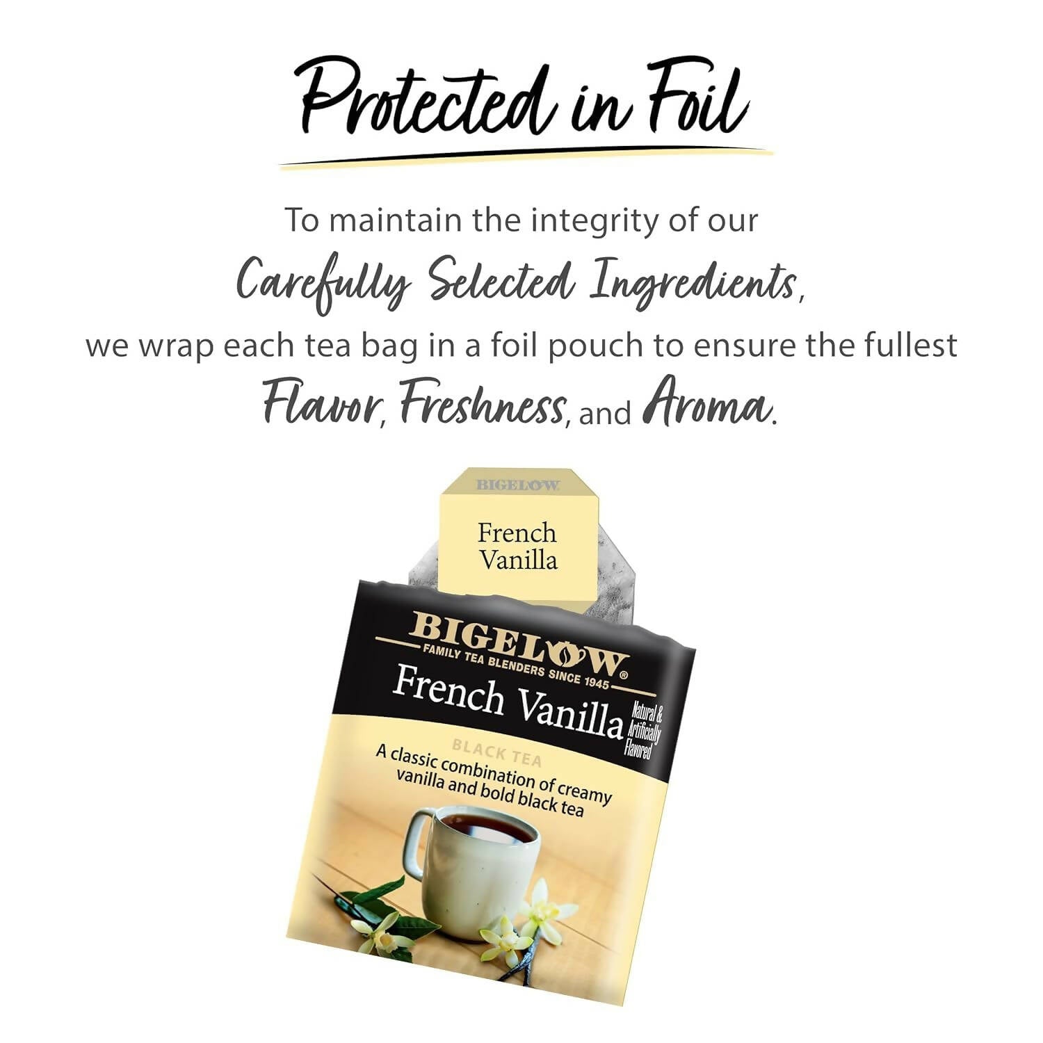 Bigelow Tea French Vanilla Black Tea Caffeinated Freshness & Aroma Caffeinated