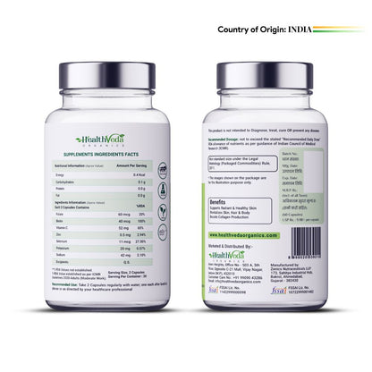 Buy Health Veda Organics Plant Based Skin Radiance Collagen Builder Capsules from DrMediCart, Ship from India to USA