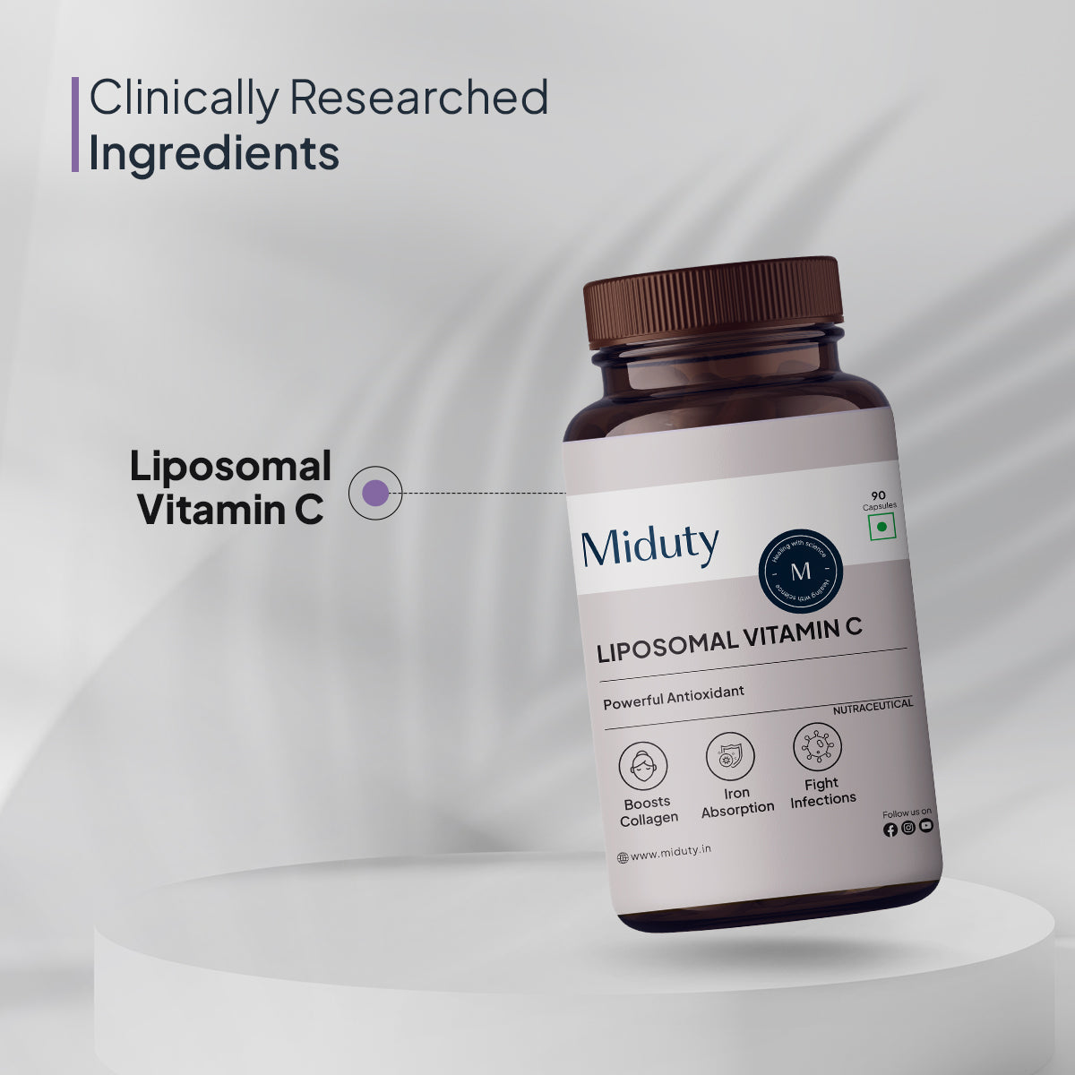 Miduty by Palak Notes Patented Liposomal Vitamin C Capsules