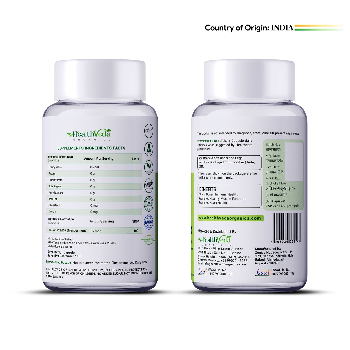 Health Veda Organics Vitamin K2 Capsules
