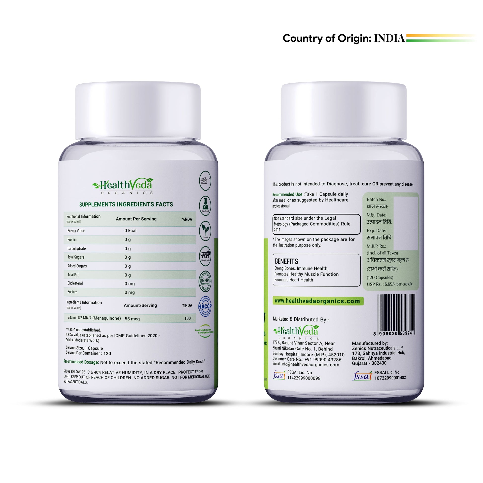 Health Veda Organics Vitamin K2 Capsules