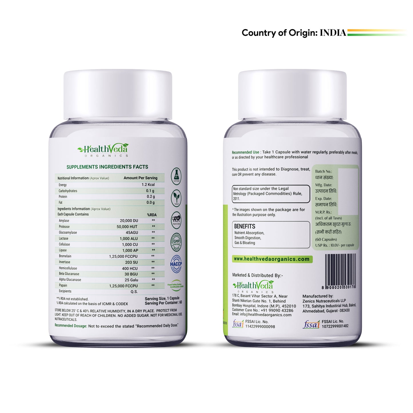 Health Veda Organics Digestive Enzyme Capsules