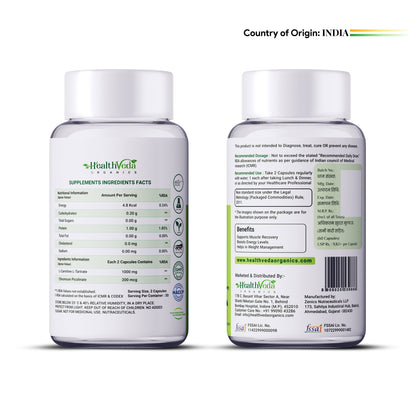 Health Veda Organics L Carnitine L-Tartrate Veg Capsules