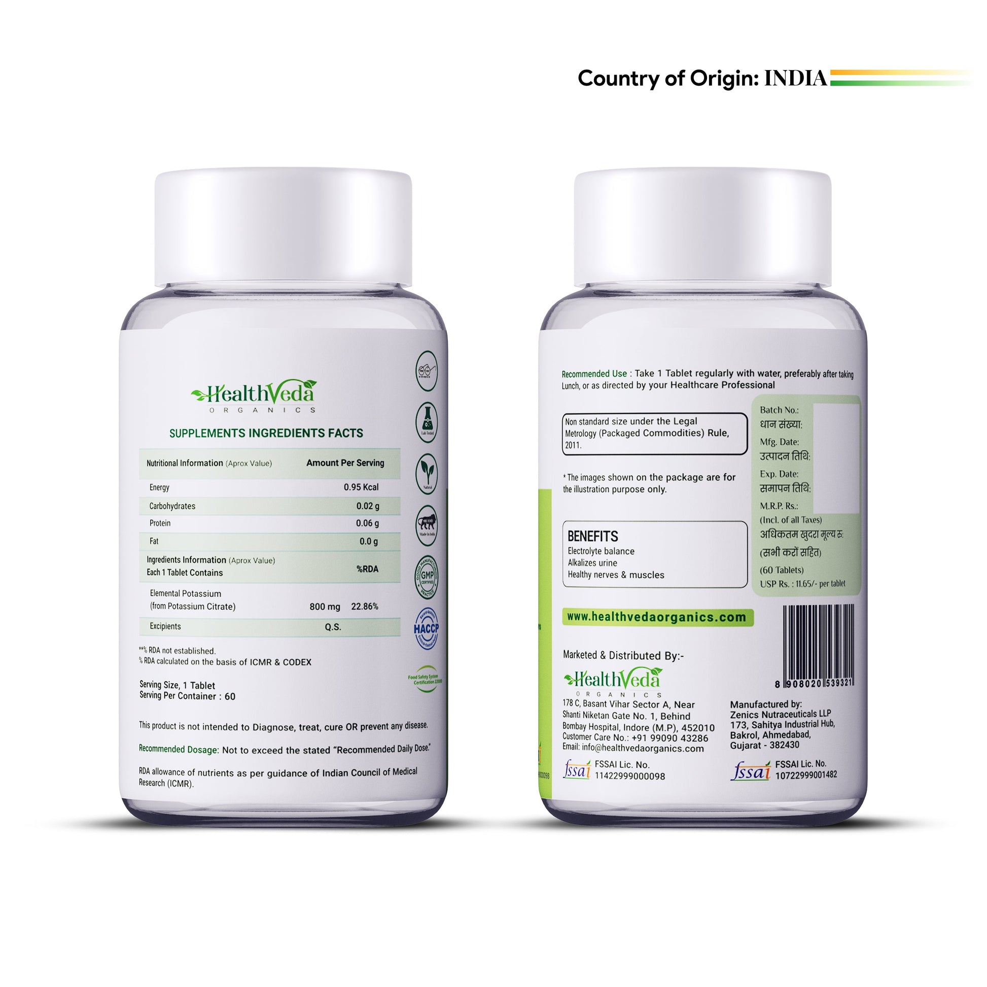 Health Veda Organics Potassium Citrate Tablets