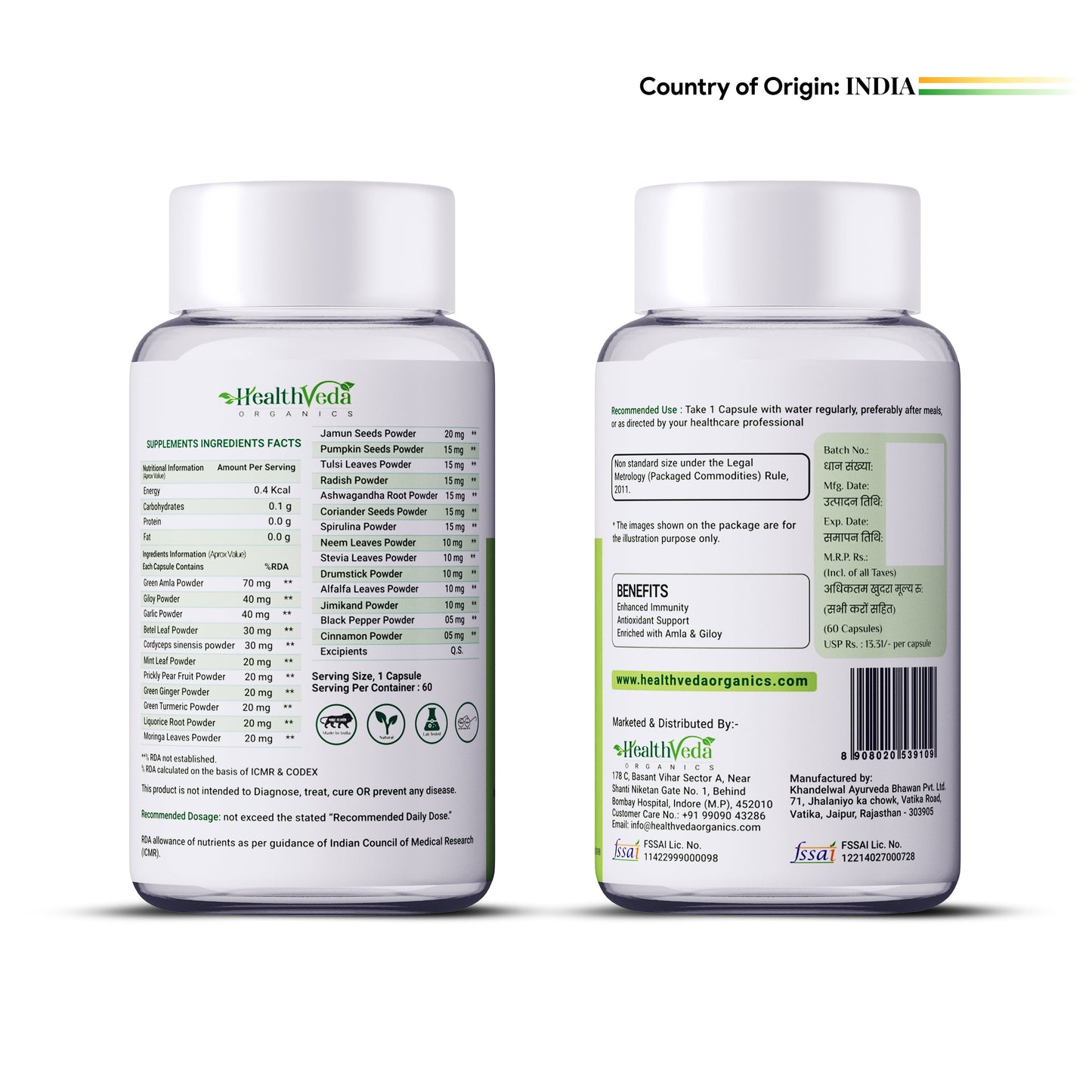 Health Veda Organics Natural Immunity Booster Capsules