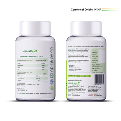 Health Veda Organics D-Mannose + Cranberry Extract Tablets