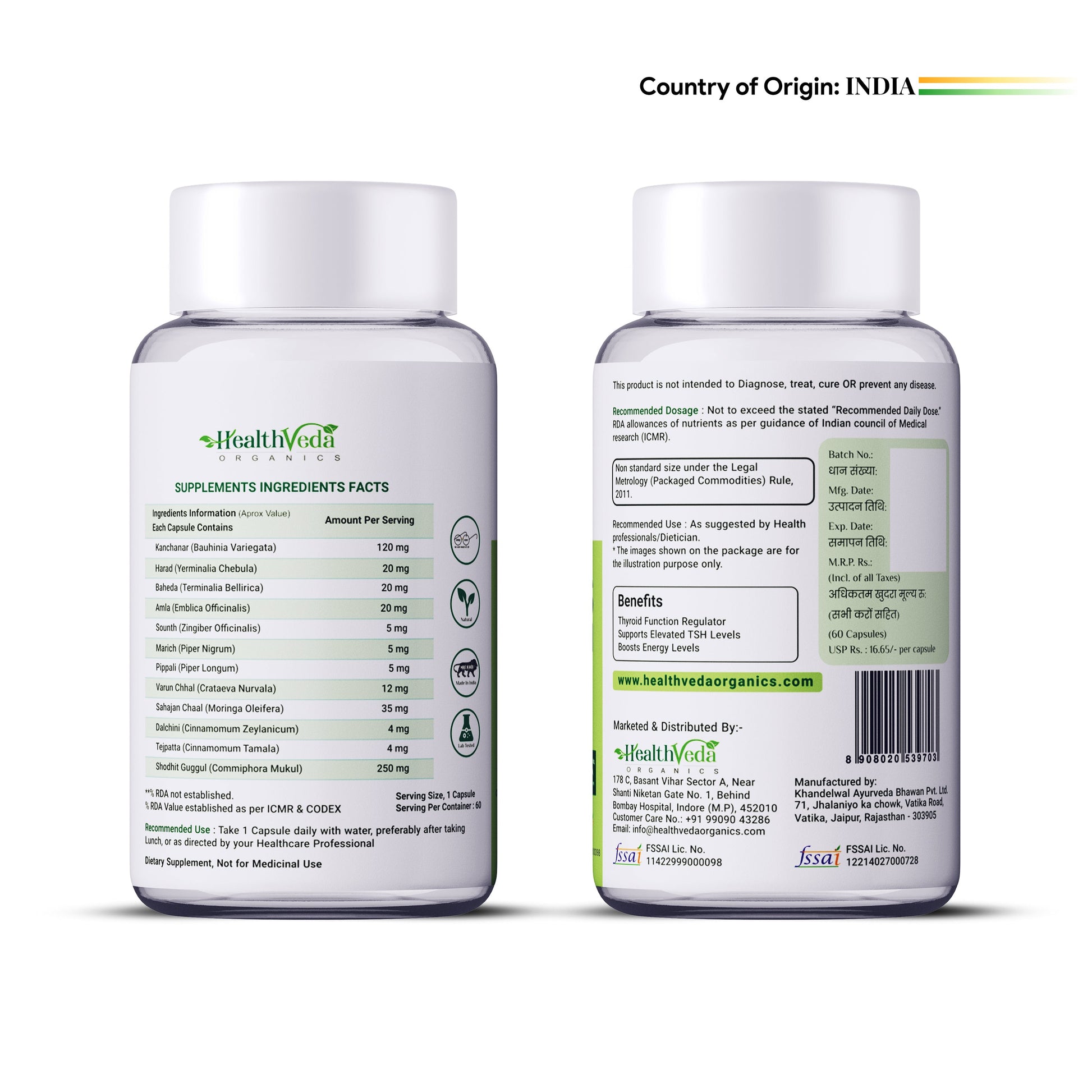 Health Veda Organics Thyroplus Capsules