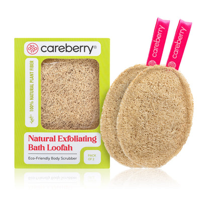 Careberry Earth-Embrace Exfoliating Loofah| Body Sponge Scrubber for Bathing | Bath Luffa Sponges