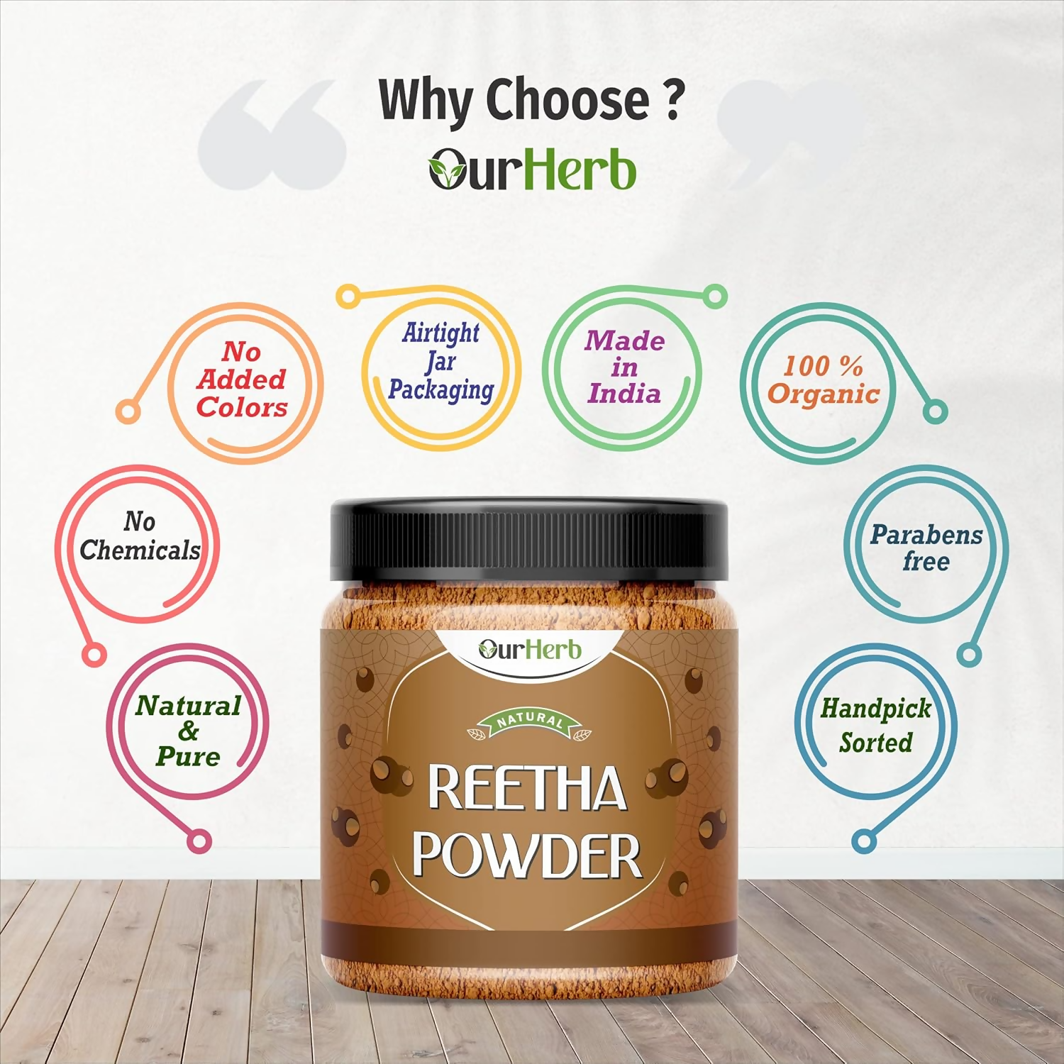 OurHerb Pure & Natural Reetha Powder For Hair Care