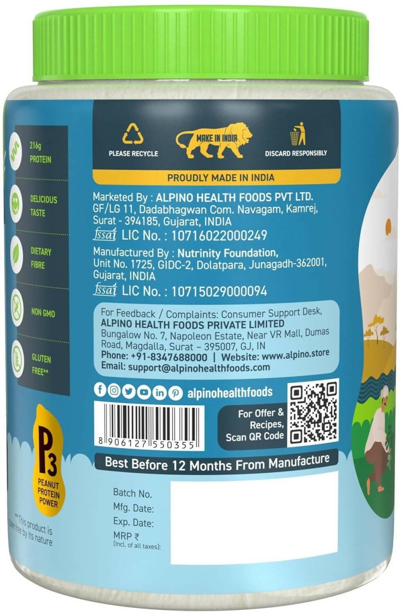 Alpino Natural Peanut Butter Powder Unsweetened
