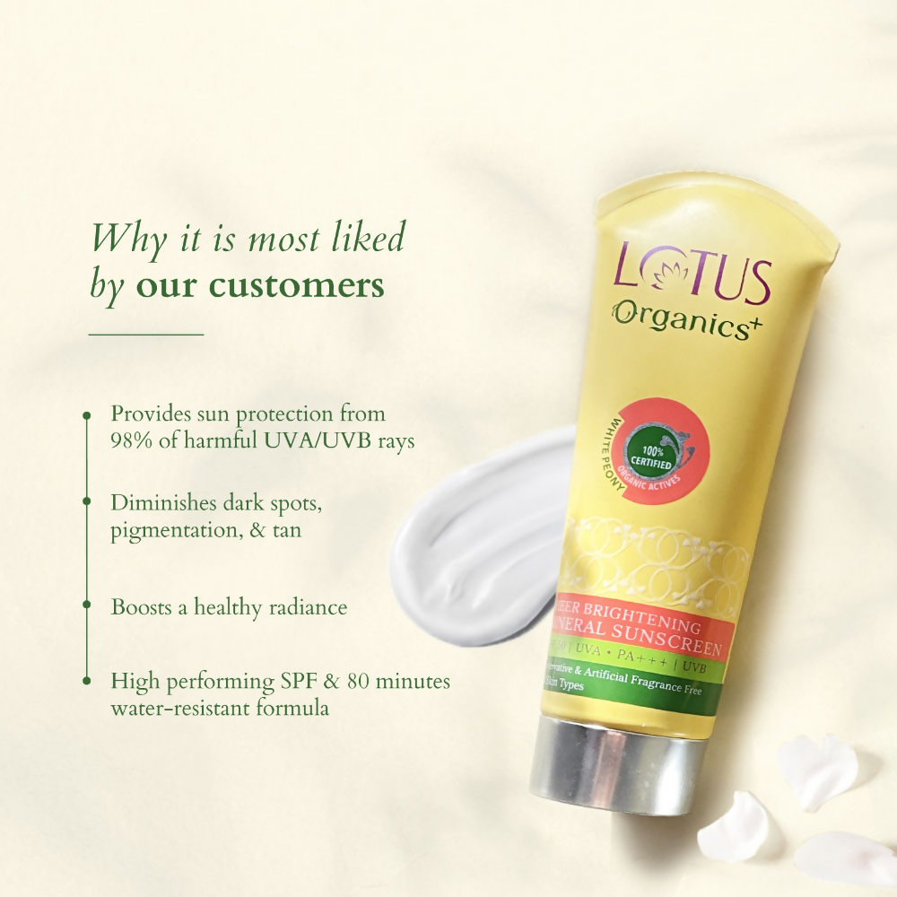 Lotus Organics Sheer Brightening Mineral Sunscreen SPF 50 PA +++