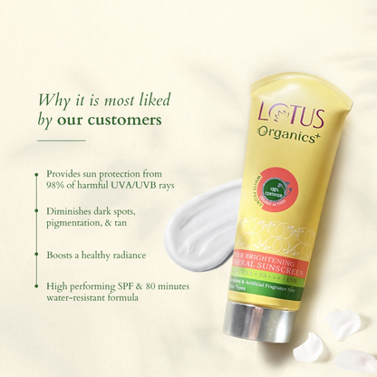 Lotus Organics Sheer Brightening Mineral Sunscreen SPF 50 PA +++