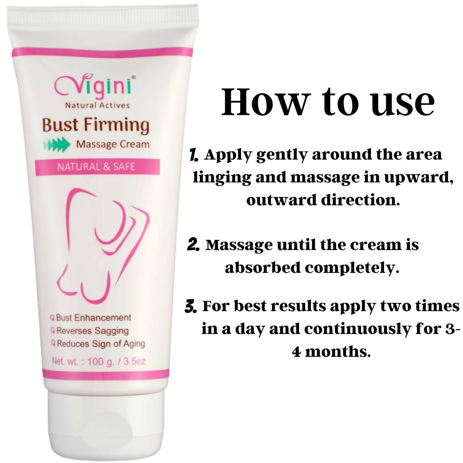 Vigini Natural Actives Breast Bust Body Shaping Toner Firming Tightening Growth Oil Cream - Drmedicart