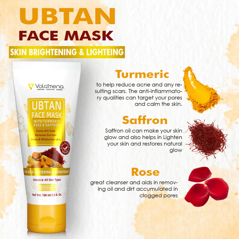 Volamena Ubtan Face Mask With Turmeric Rose & Saffron
