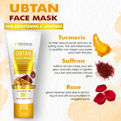 Volamena Ubtan Face Mask With Turmeric Rose & Saffron