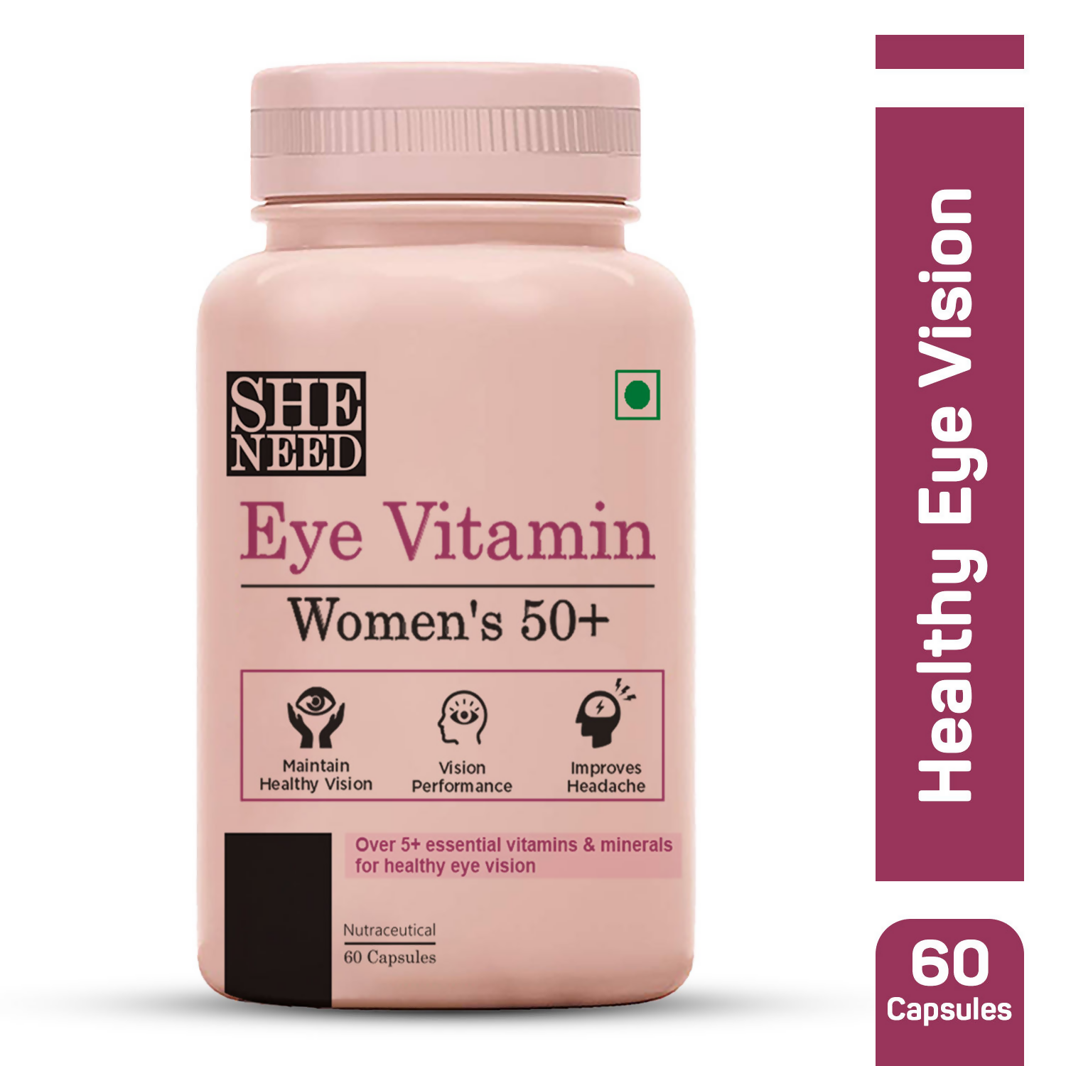 SheNeed Women's Eye Vitamin 50+ Supplement Capsules