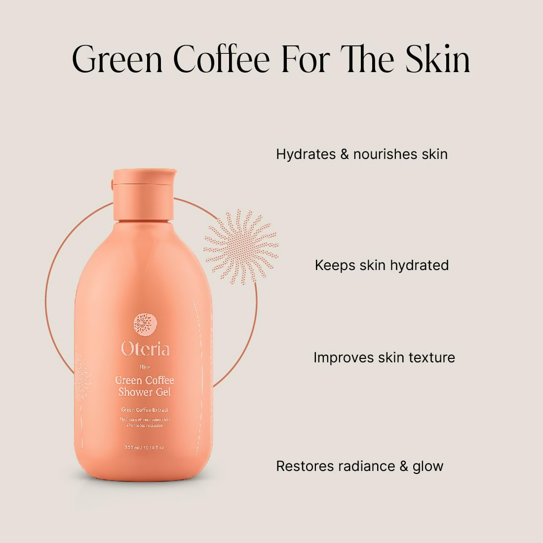 Oteria Premium Exfoliating Green Coffee Body Wash For Shower Gel & Energizing Shower Experience
