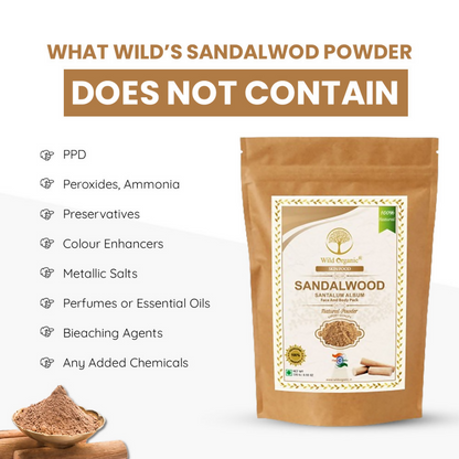 Wild Organic Sandalwood Powder for Skin Brightening Face And Body Pack