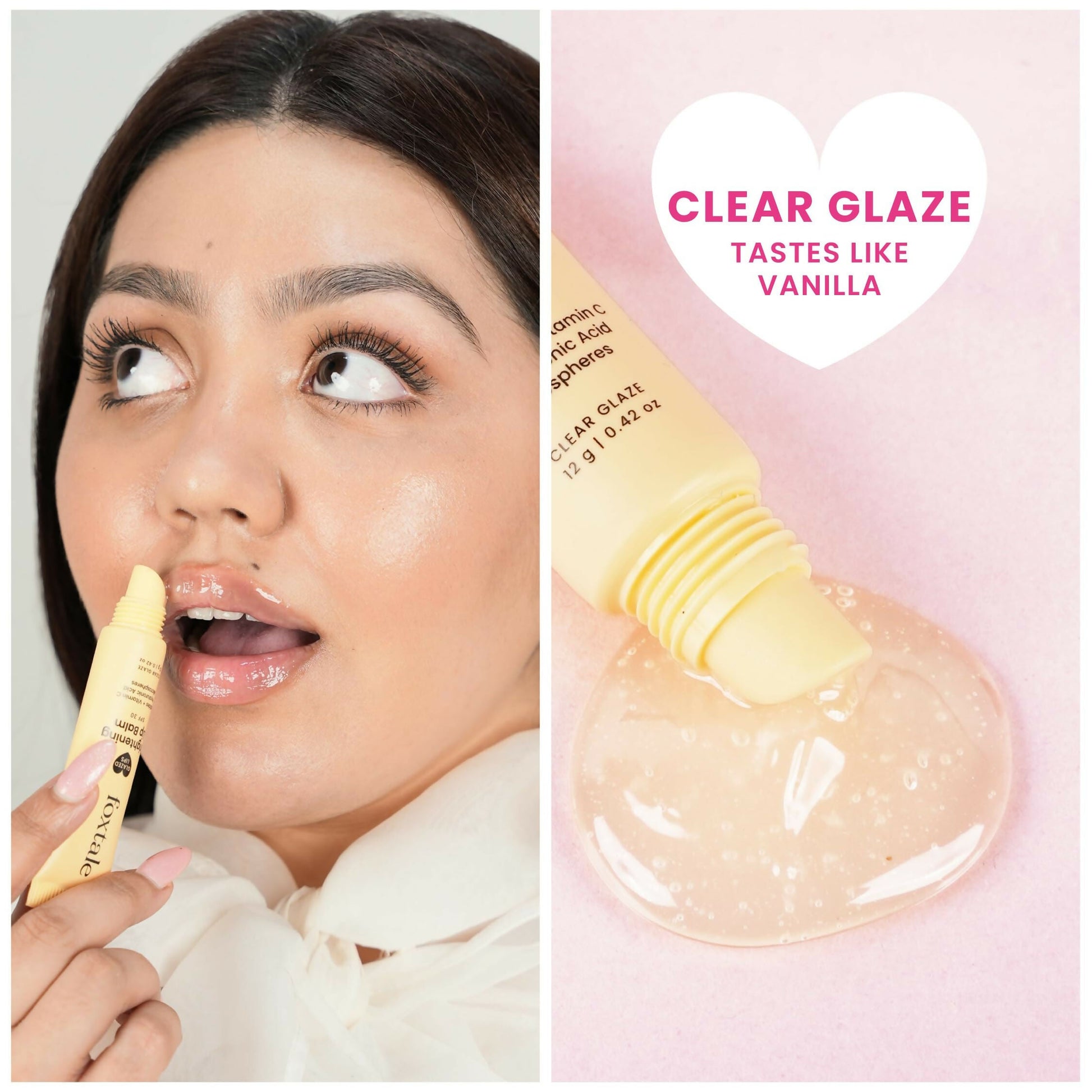 Foxtale Brightening SPF 30 Lip Balm - Clear Glaze (Vanilla), Brightens Lips, Reduces Pigmentation