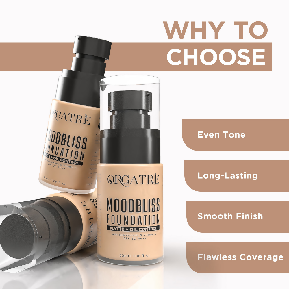 Orgatre Moodbliss Matte + Oil Control Makeup Foundation SPF 30 - 138