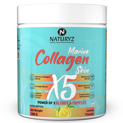 Naturyz Marine Collagen Skin X5 Power For Women & Men (Lemon Flavour)