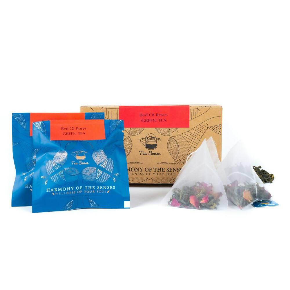 Tea Sense Bed Of Roses Green Tea Bags Box - Drmedicart