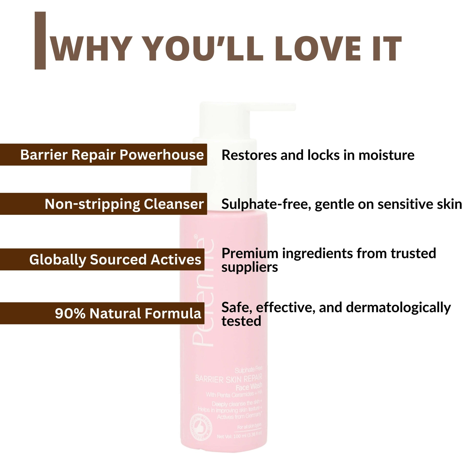 Perenne Sulphate Free Barrier Skin Repair Face Wash