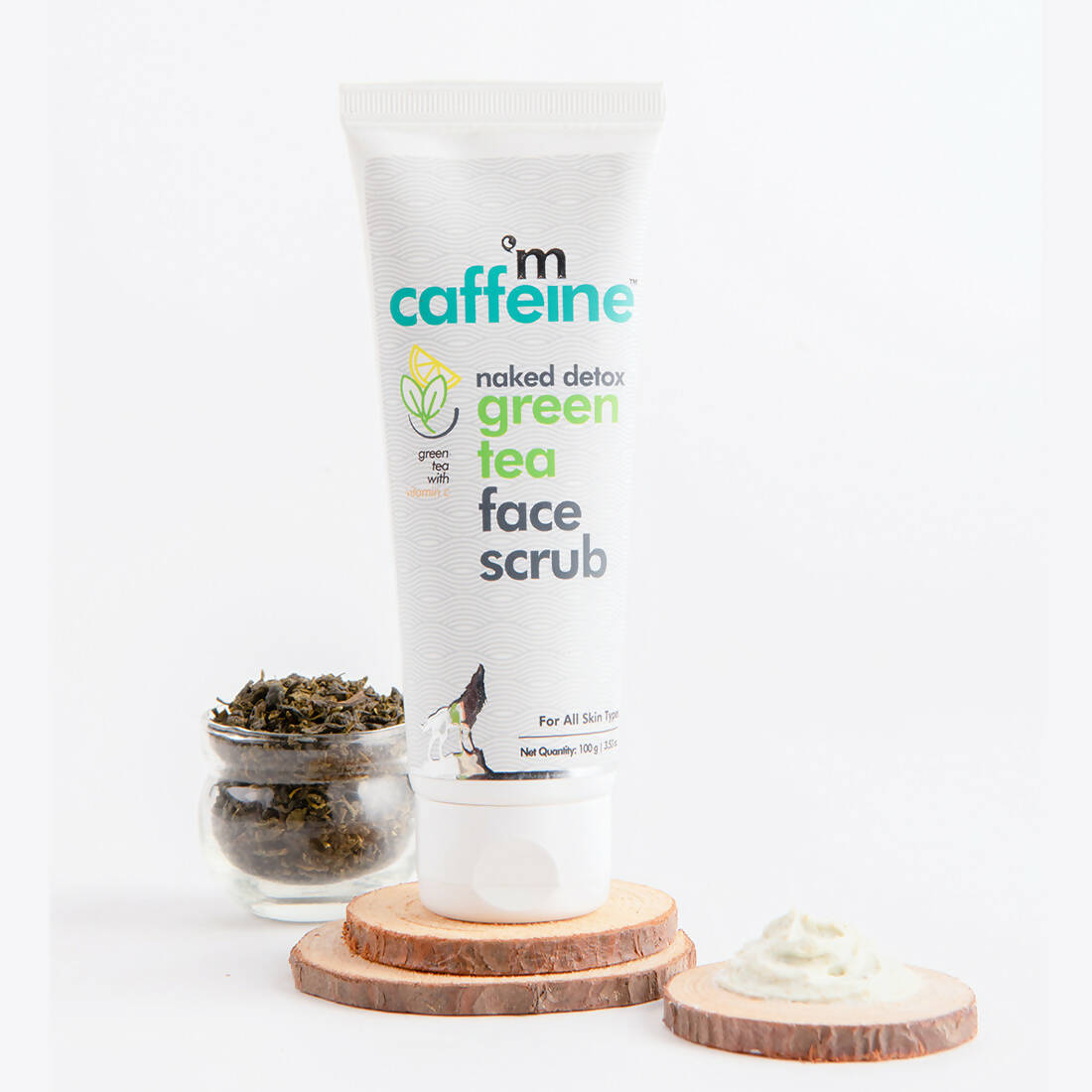 Buy mCaffeine Green Tea Face Scrub with Vitamin C & Hyaluronic Acid from DrMediCart, Ship from India to USA