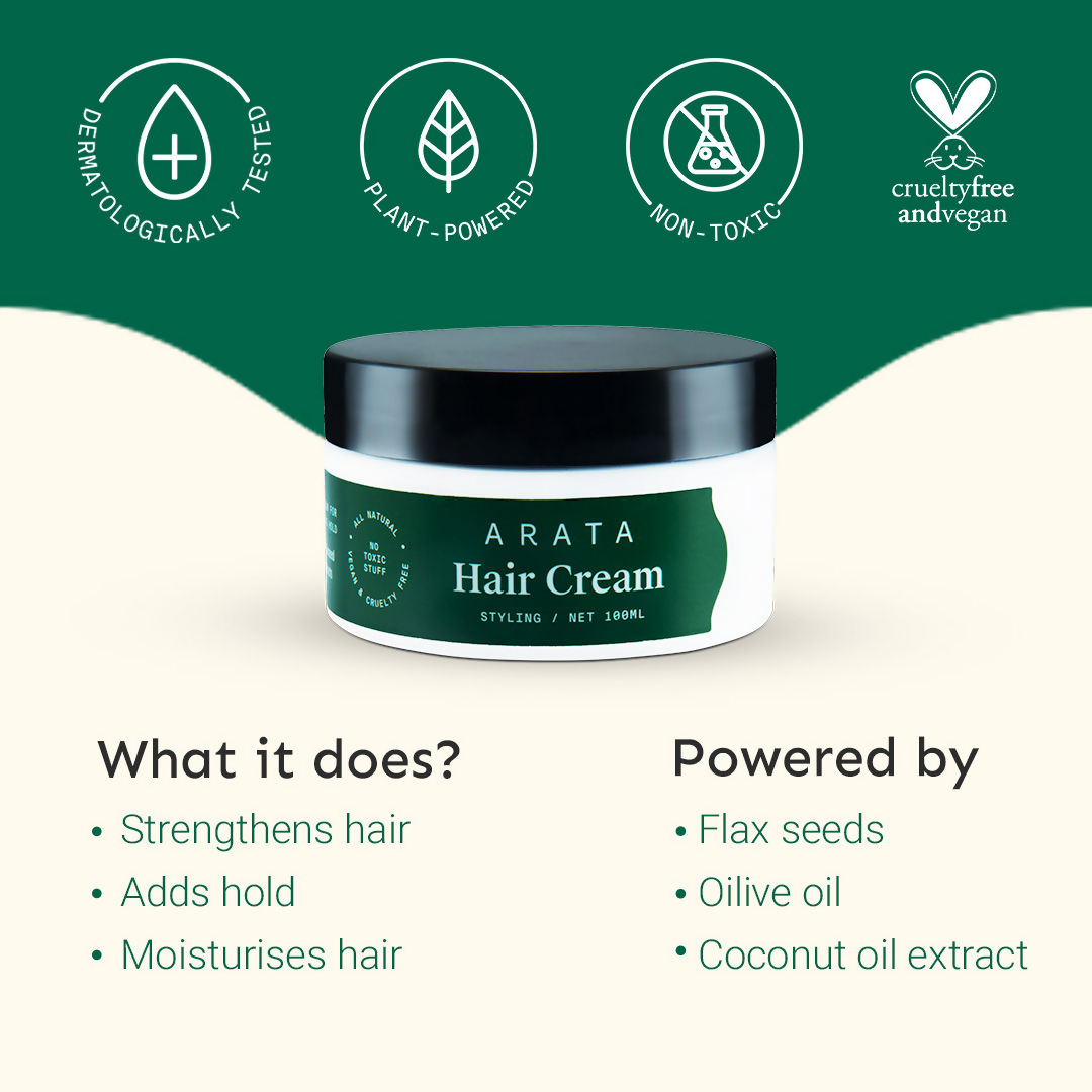 Arata Styling Hair Cream For Frizz Free & Definition - Adds Texture & Control
