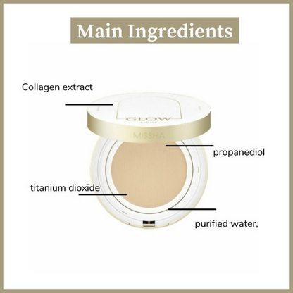 Missha Glow Cushion Light No.21N Vanilla SPF 37 PA+++