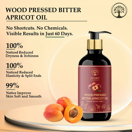 Buy Ivory Natural Wood Pressed Bitter Apricot Oil Organic & Extra Virgin For Deep Moisturization, Gentle Hydration, And Youthful Glow from DrMediCart, Ship from India to USA