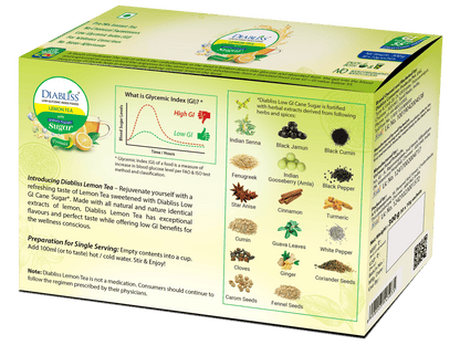 Diabliss Herbal Lemon Tea Sachets With Diabetic Friendly Sugar
