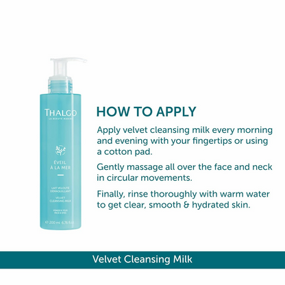 Thalgo Velvet Cleansing Milk - Gentle Cleansing Milk with Castor & Grape Seed Oils