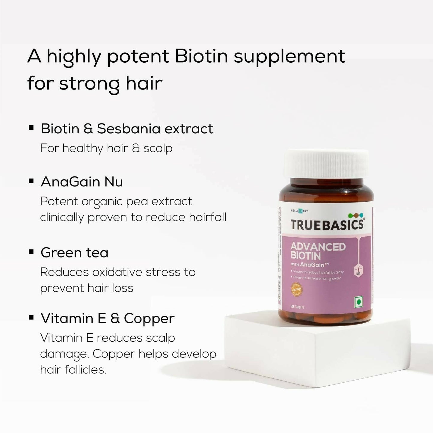 TrueBasics Advanced Biotin with AnaGain Tablets - Drmedicart