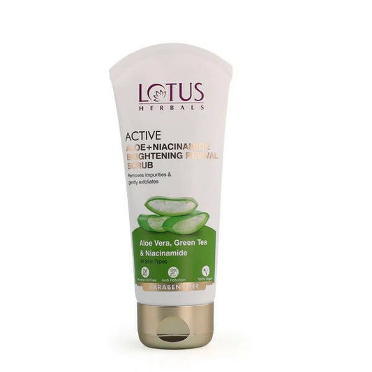 Lotus Herbals Active Aloe + Niacinamide Brightening Revival Scrub - DrMediCart