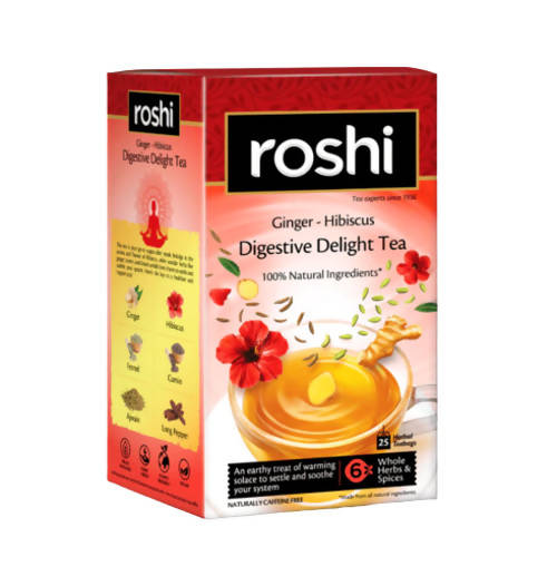 Buy Roshi Ginger - Hibiscus Digestive Delight Tea from DrMediCart, Ship from India to USA