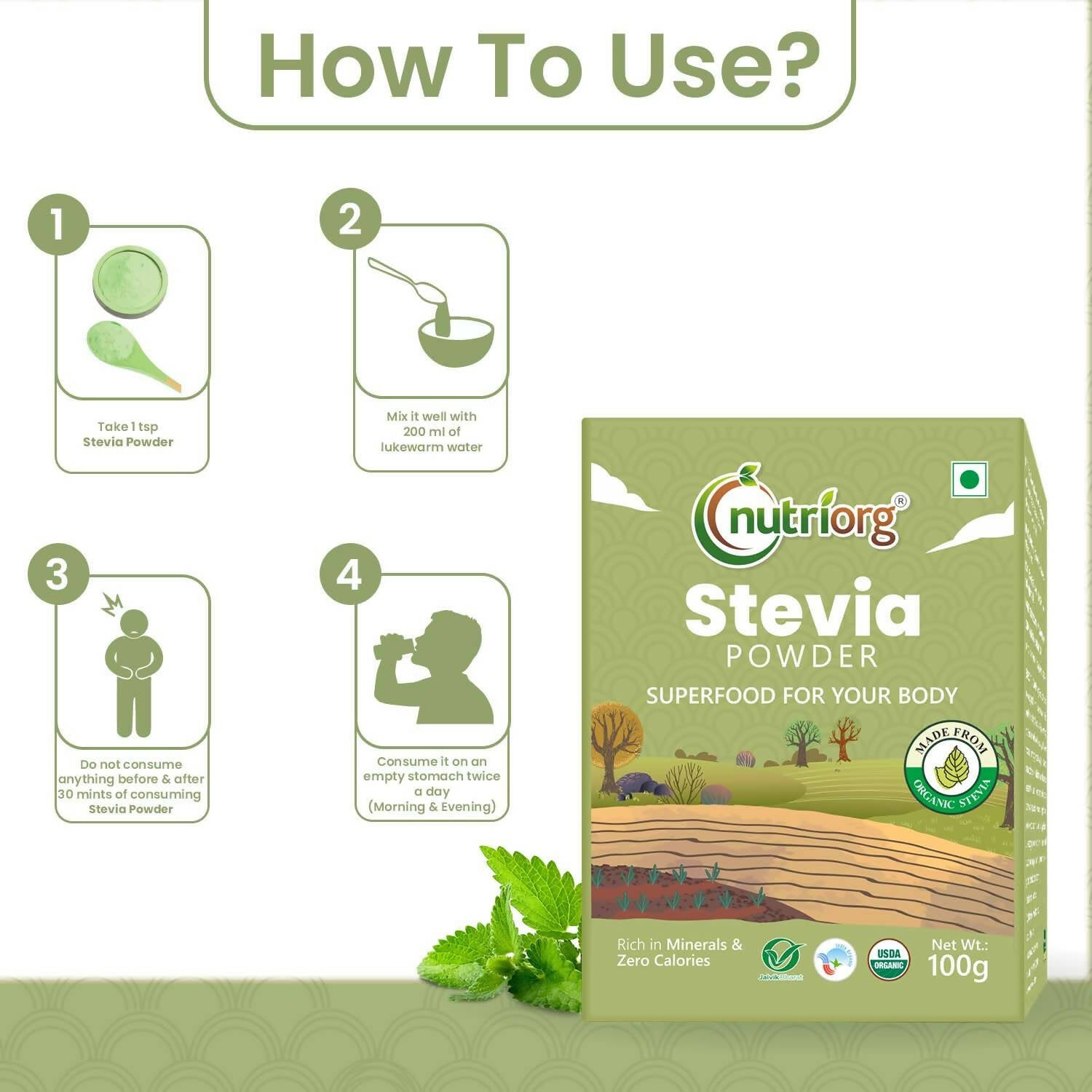 Nutriorg Certified Organic Stevia Powder