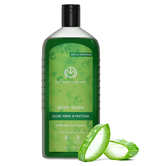 The Man Company Aloe Vera & Matcha Body Wash For Glowing & Smooth Skin Enriched With Green Tea & Moringa Leaf Extract