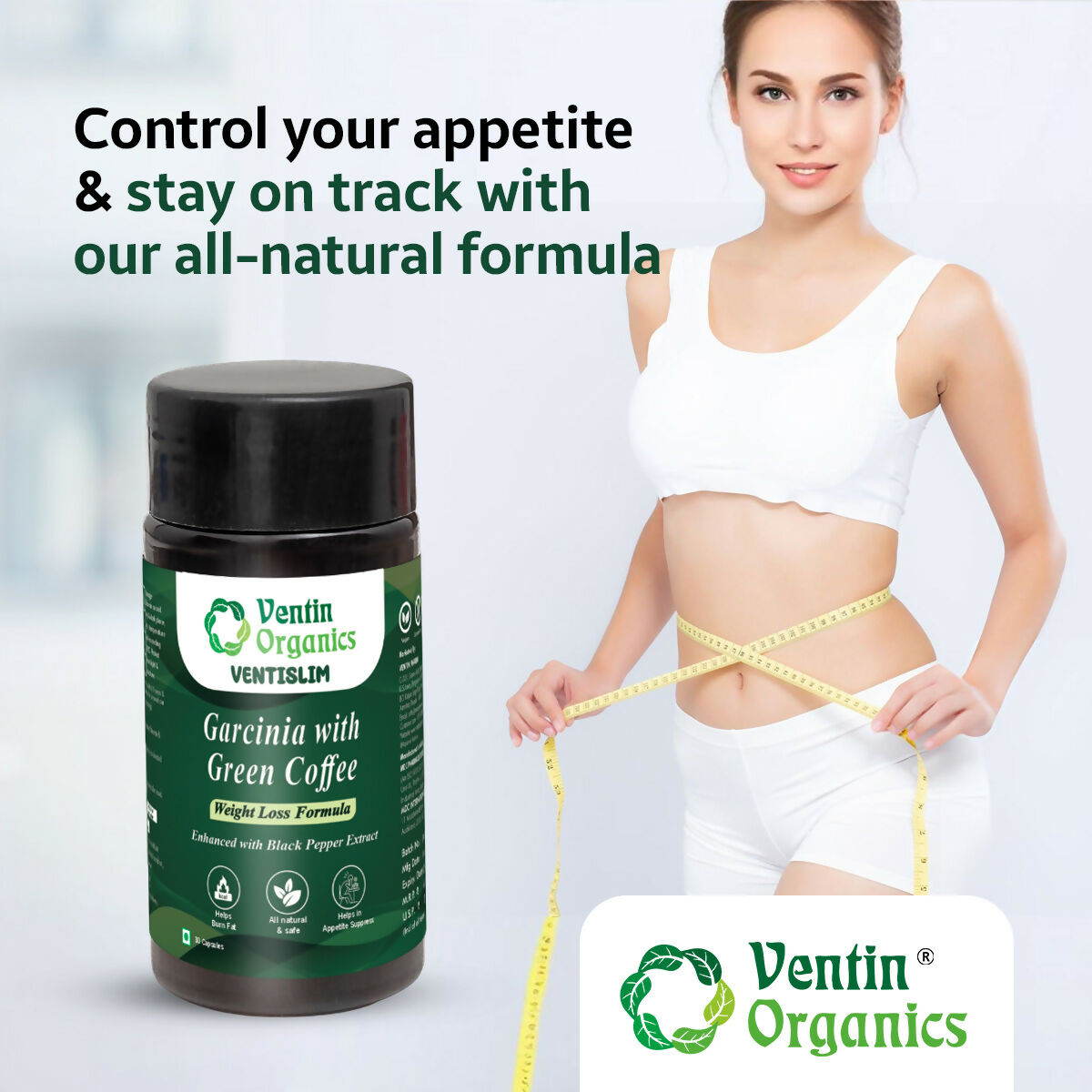 Ventin Organics Ventislim Garcinia Cambogia with Green Coffee Capsules