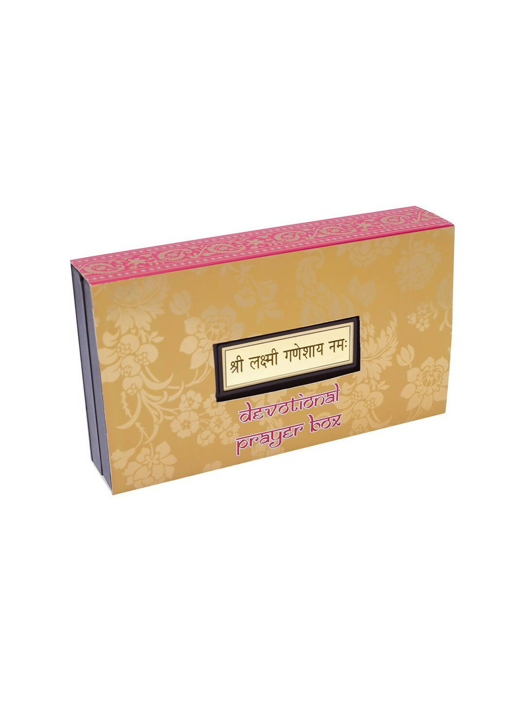 Golden Peacock 24 KT Gold-Polished Laxmi, Ganesha, Saraswati Pooja Box