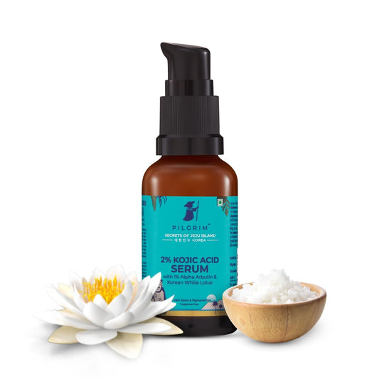 Buy Pilgrim 2% Kojic Acid Serum Arbutin & Korean White Lotus For Acne & Darks spots from DrMediCart, Ship from India to USA