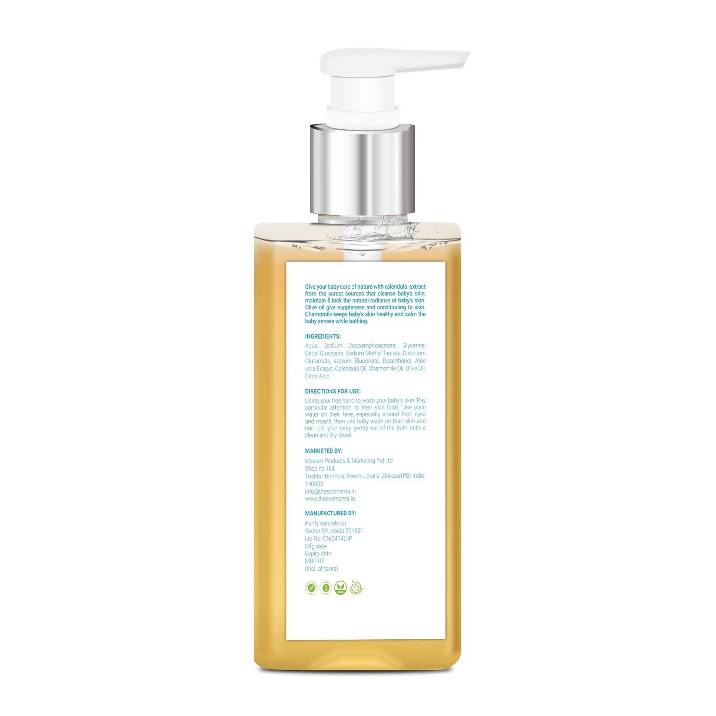 The Eco Mama Baby Body Wash With Aloe Vera Extract, Calendula & Olive Oil