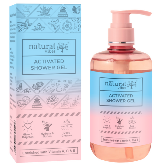 Buy Natural Vibes Activated Shower Gel Body Wash - Glow, Hydrate, Deep Cleanse & Soften from DrMediCart, Ship from India to USA