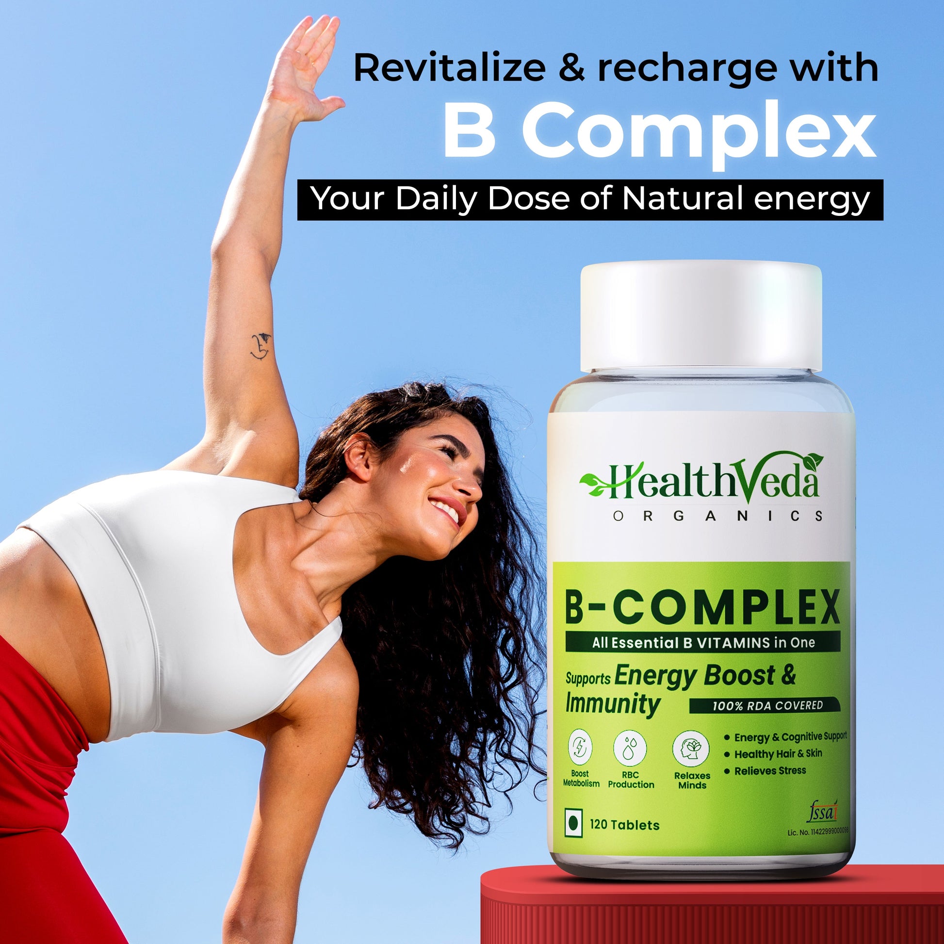 Health Veda Organics Plant Based B-Complex Tablets