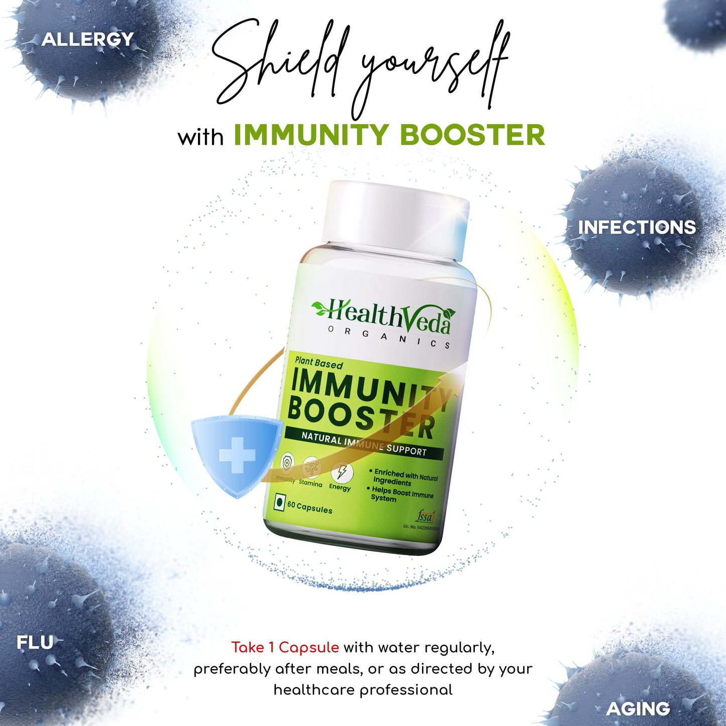 Health Veda Organics Natural Immunity Booster Capsules