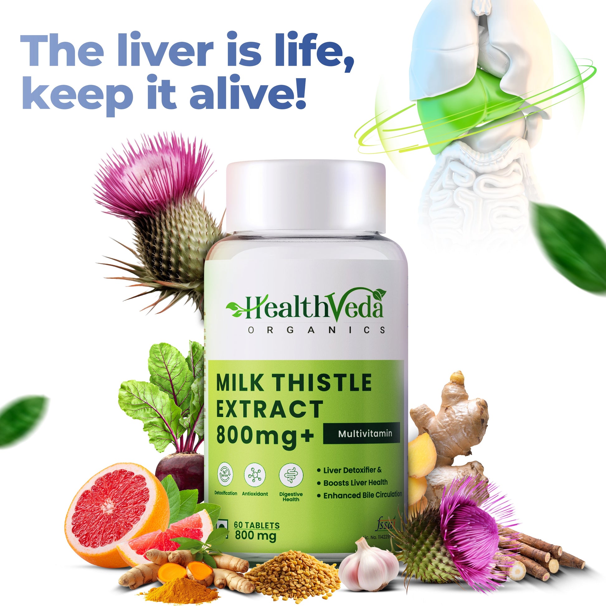 Health Veda Organics Milk Thistle Tablets